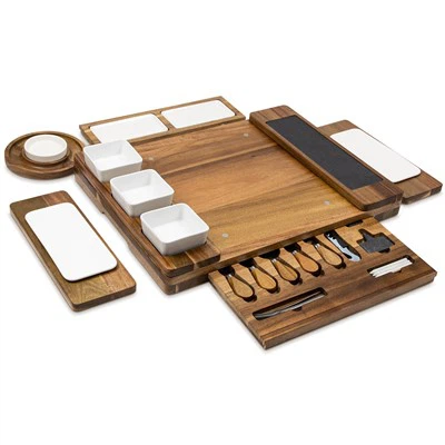 Деревянный сырная доска с набором для столовых приборов